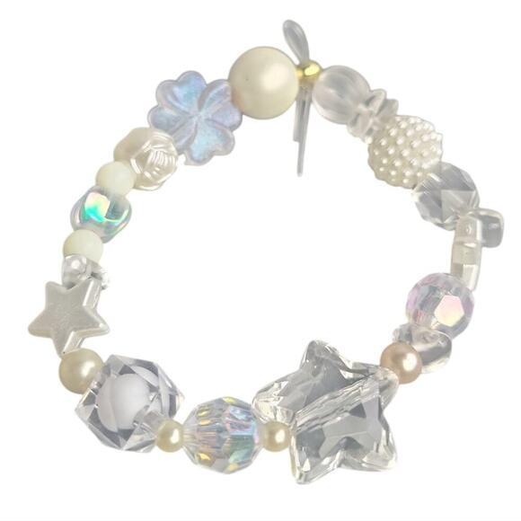 Star Disco Bezel Flower Clover Ball Bracelet - Picture 1 of 4